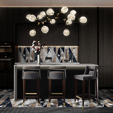 NAJ COUNTER STOOL, HORUS IRREGULAR BIG SUSPENSION LIGHT